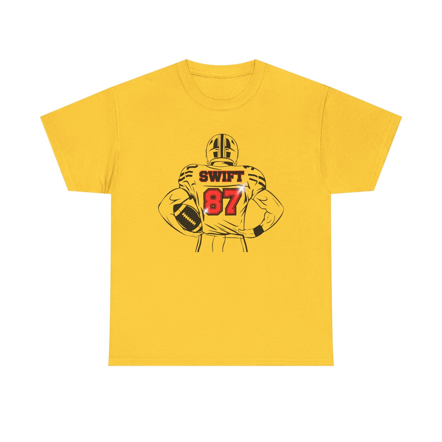 Swift 87 Unisex Heavy Cotton Tee, Football Fan Shirt, KC Chiefs, Kelce, Swiftie, Engaged