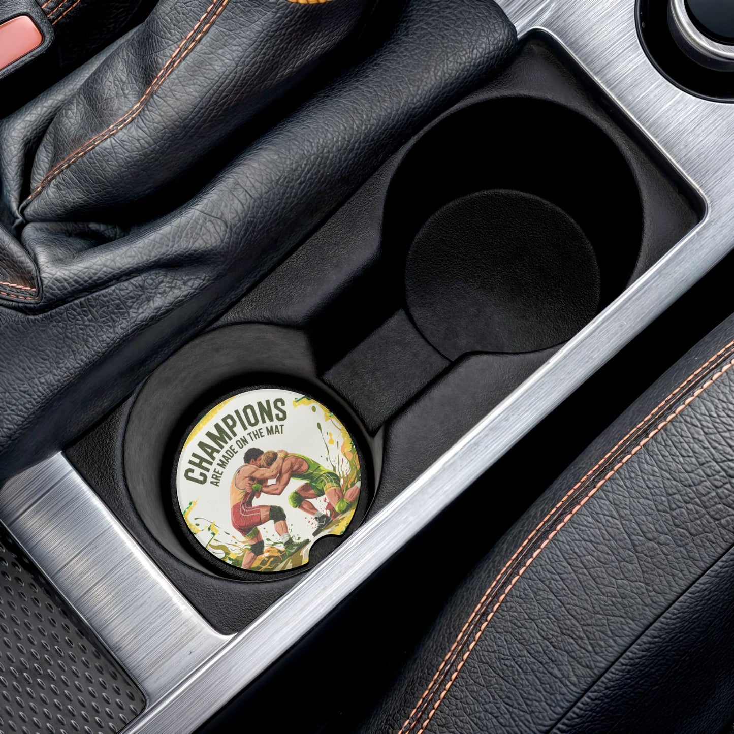 Champions Are Made Car Coaster, Soapstone Coaster for Car, Wrestling Gifts, Sports Themed Decor, Home and Auto Accessories