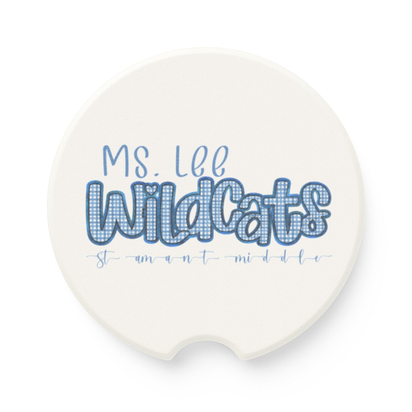 Personalized, St Amant Middle School Wildcats Soapstone Car Coaster | Vehicle Accessory, Car Gift, Home Decor, Unique Gift, Wildcat Pride