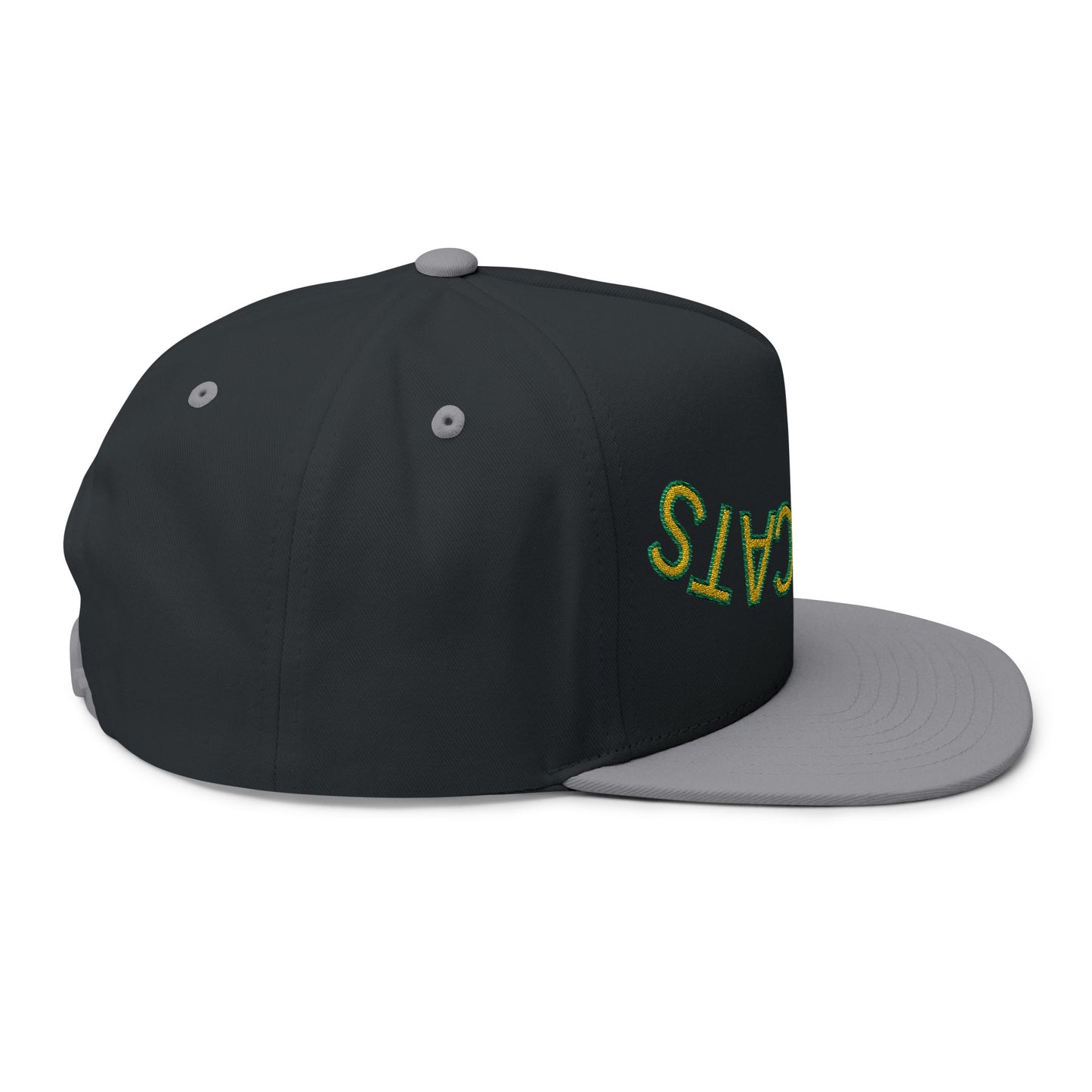 Upside down Wildcats, Embroidered Flat Bill Cap - Wildcats, Urban Streetwear Hat, Cool Summer Accessory, Gift for Him/Her, Trendy Headwear