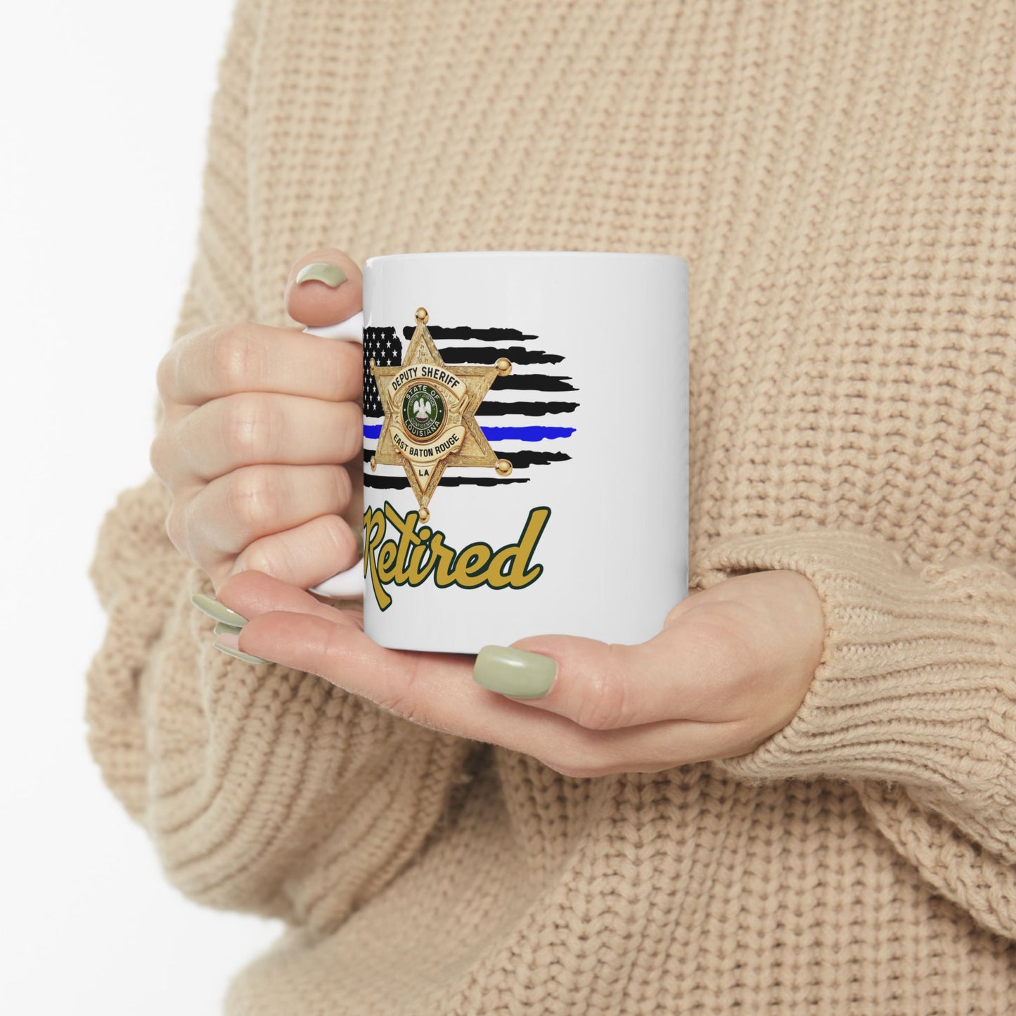 EBRSO DEPUTY Badge, Retired Deputy, Custom Ceramic Mug, Sheriff Office Coffee Cup, Law Enforcement Gifts, Personalized Mug for Deputies, Unique Gift for Holidays