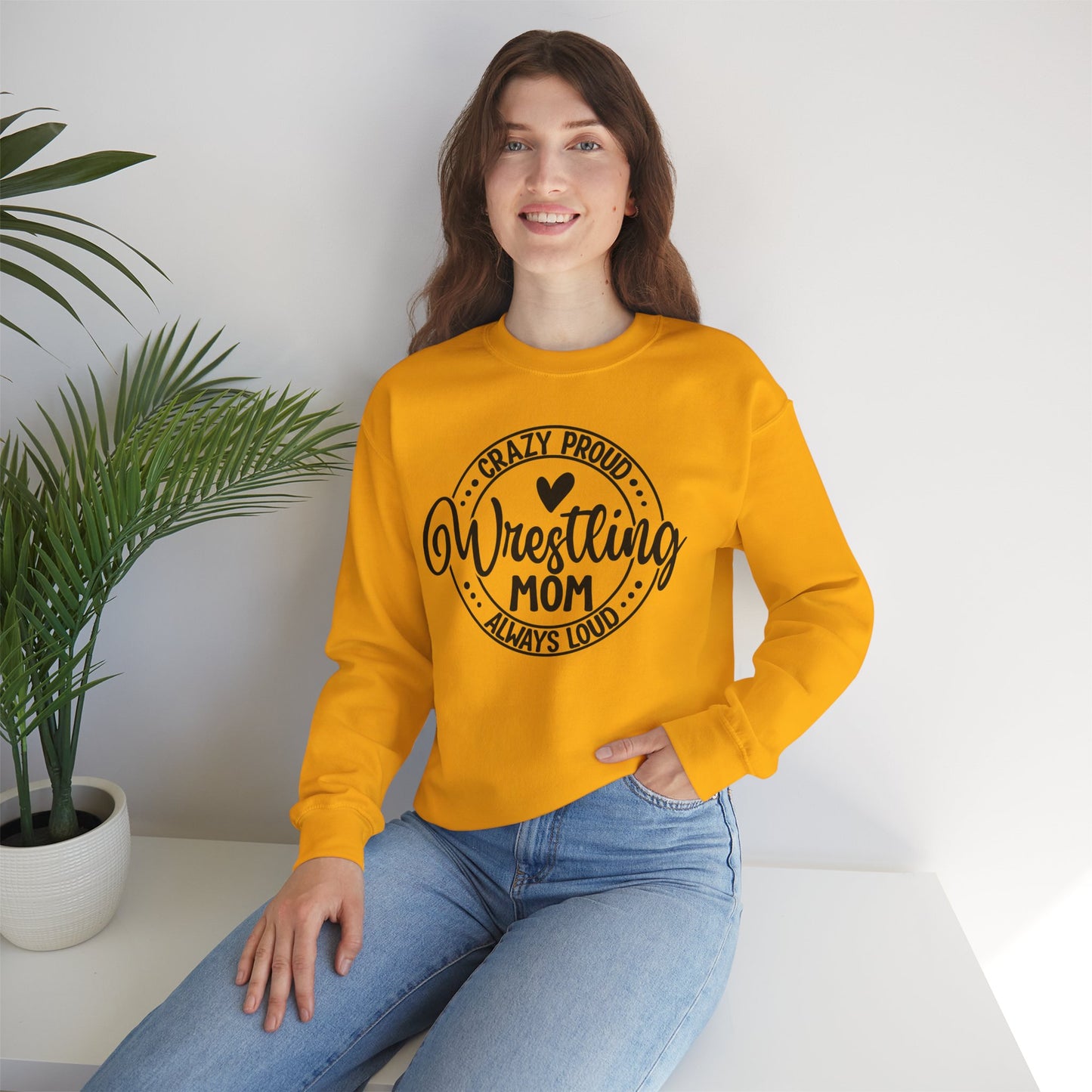 Crazy Loud Wrestling Mom Sweatshirt | Unisex Crewneck | Game Day Apparel, Sports Hoodie, Relaxed Fit, Fan Gear,