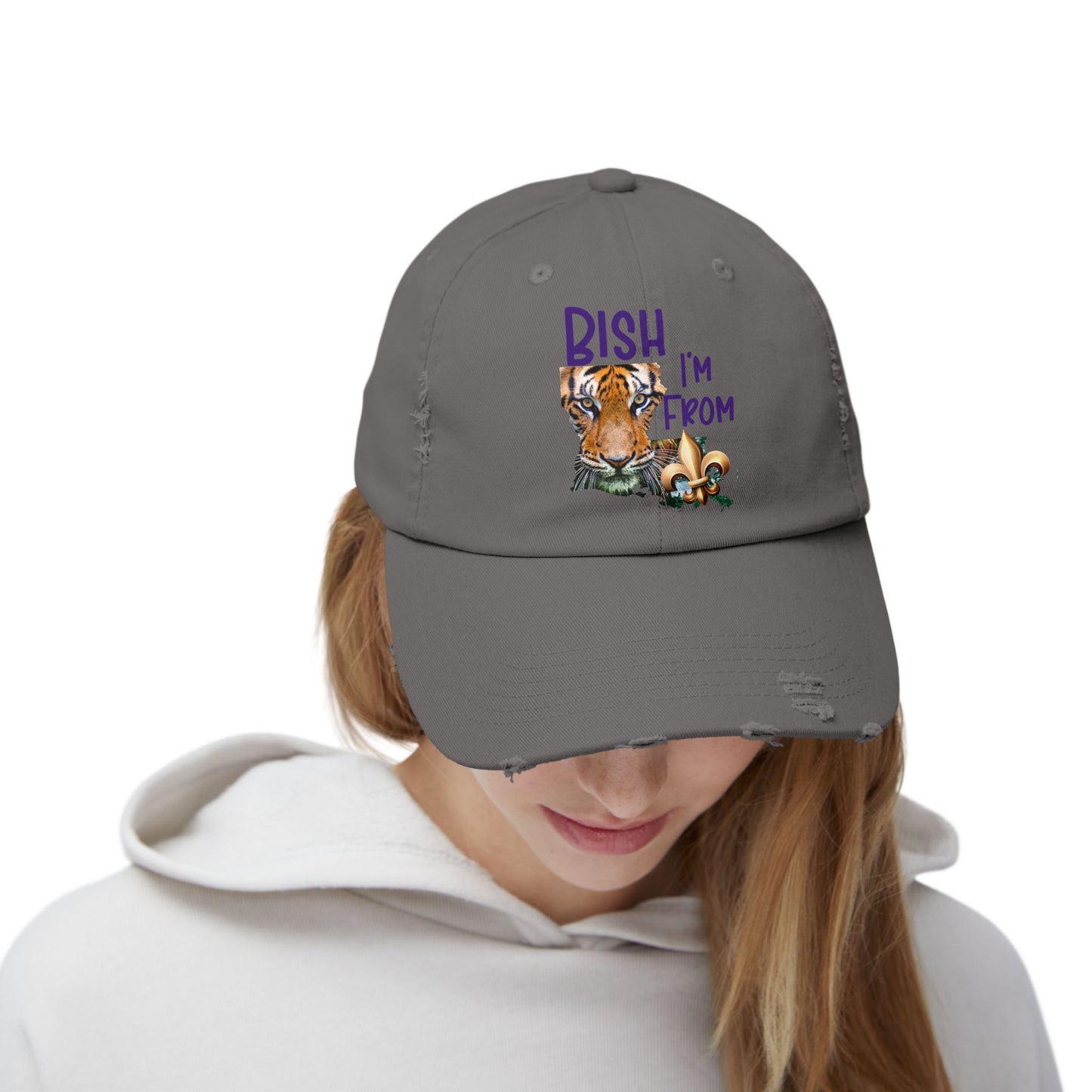 I'm from Louisiana, Unisex Distressed Cap, Baton Rouge, Tigers