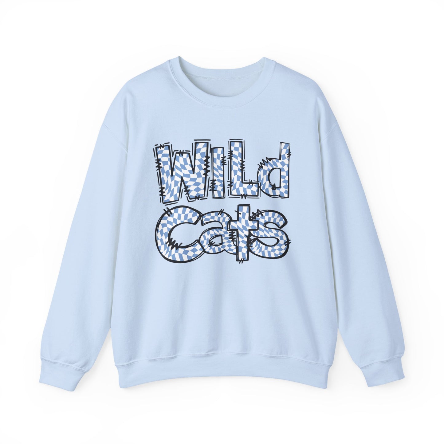 SAMS Wildcats Crewneck Sweatshirt with Heart Design, Comfortable Unisex Sweatshirt, Perfect Gift for School Spirit