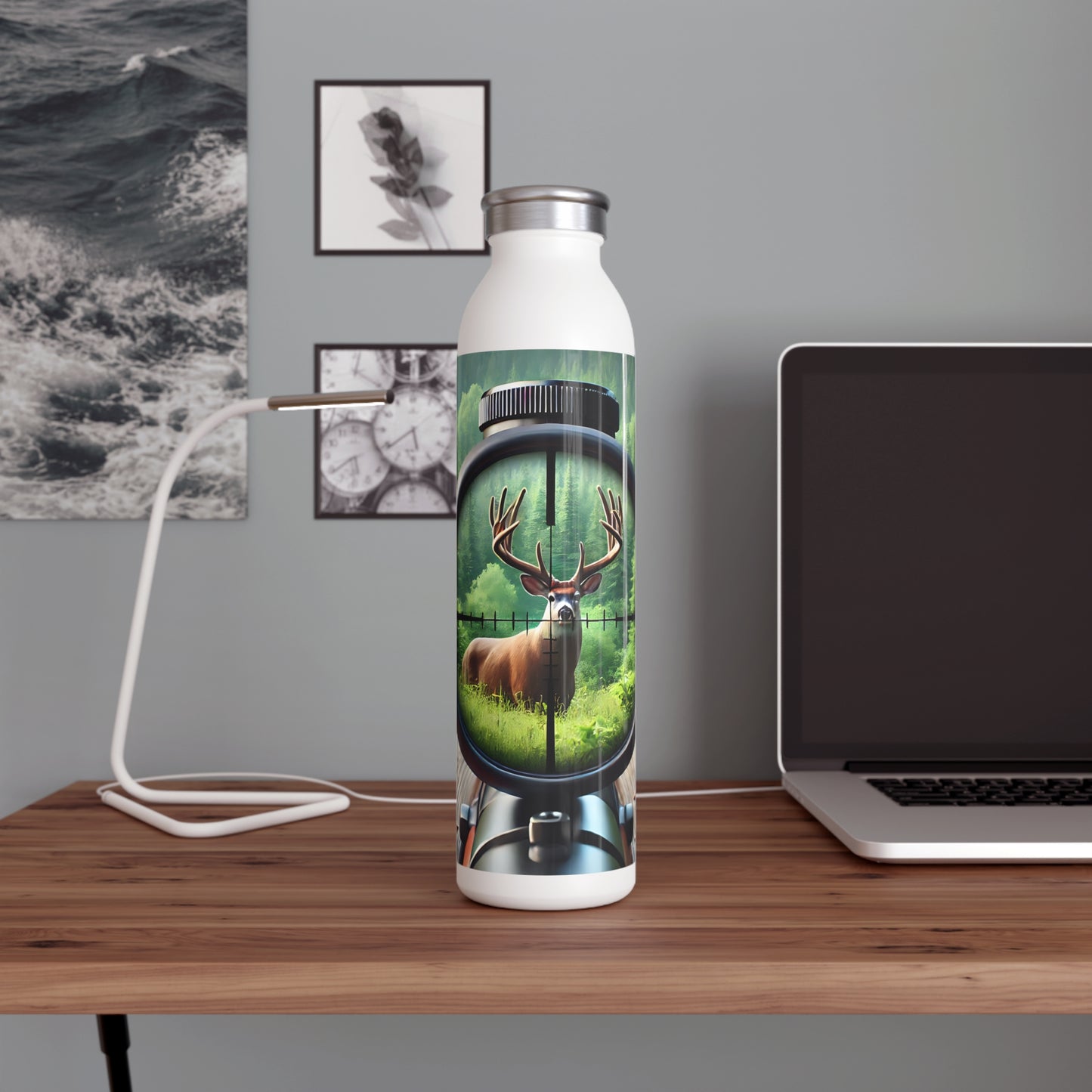 Hunting-Themed Slim Water Bottle | Outdoor Adventure Gear, Hydration Gift for Hunters, Sports Bottle, Camping Accessories