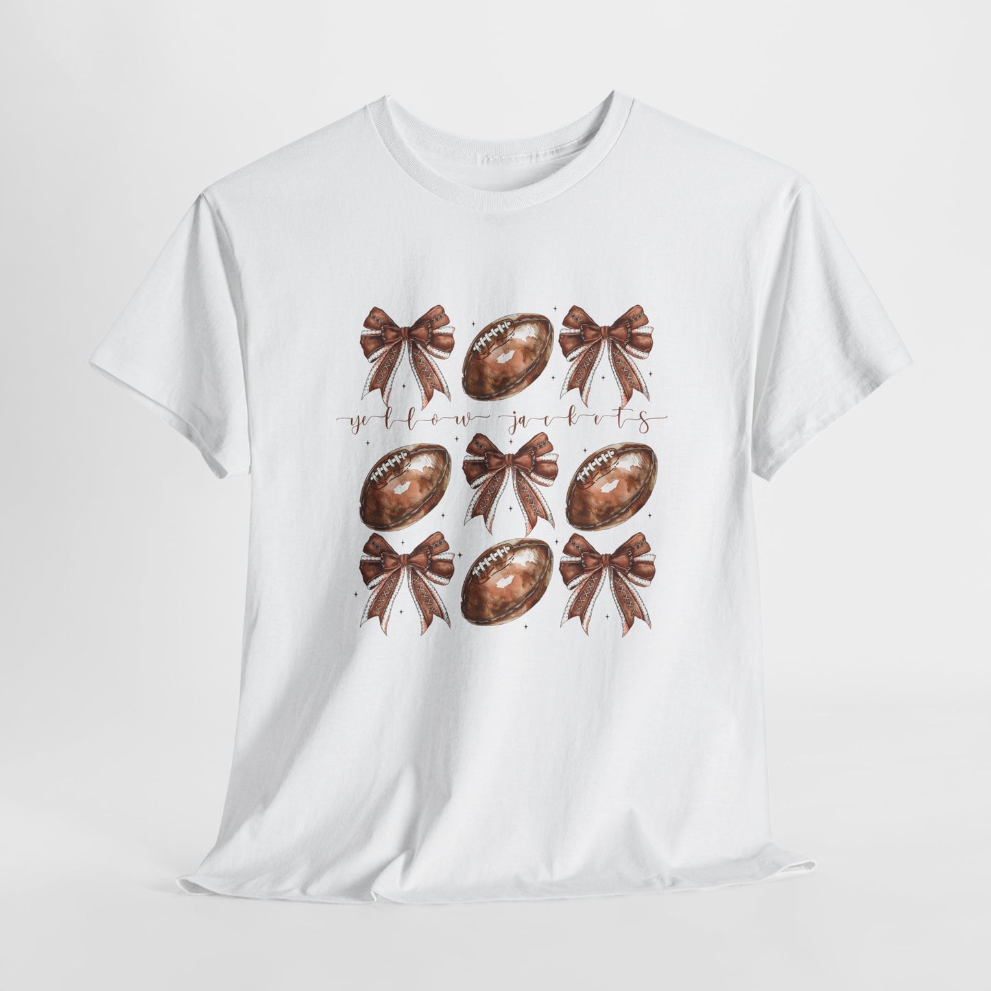 Yellow Jackets Football with bows, Tshirt, Football Season