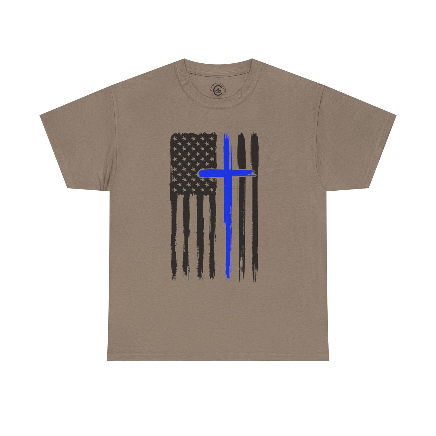 Thin Blue Line, Cross, Flag Graphic Tee, T-Shirt, Unisex Humor Shirt, Gifts for Friends, Casual Wear, law enforcement