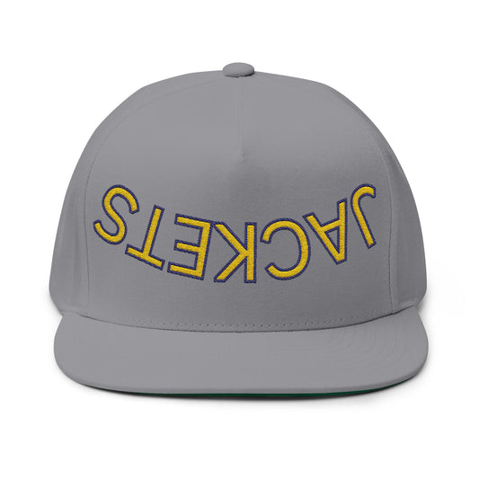 Jackets, Denham Springs, Embroidered Flat Bill Cap - Stylish Snapback Hat for Trendsetters, Summer Festivals, Gift Idea, Casual Wear, Street Fashion