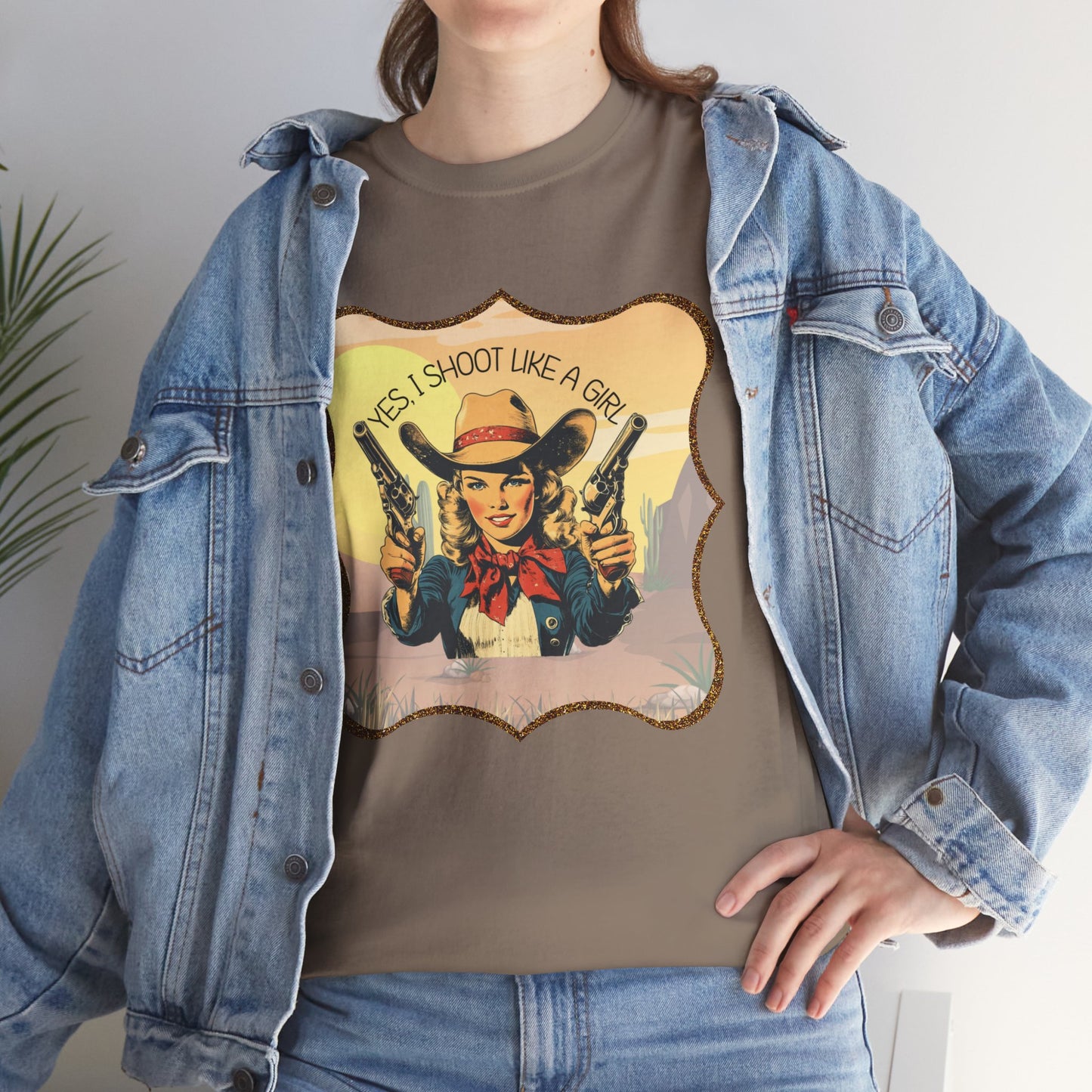 Personalized, Western Style Graphic Tee - "Yes, I Shoot Like A Girl", Cowgirl Shirt, Gift for Her, Feminist Apparel, Casualwear, Rodeo Outfit