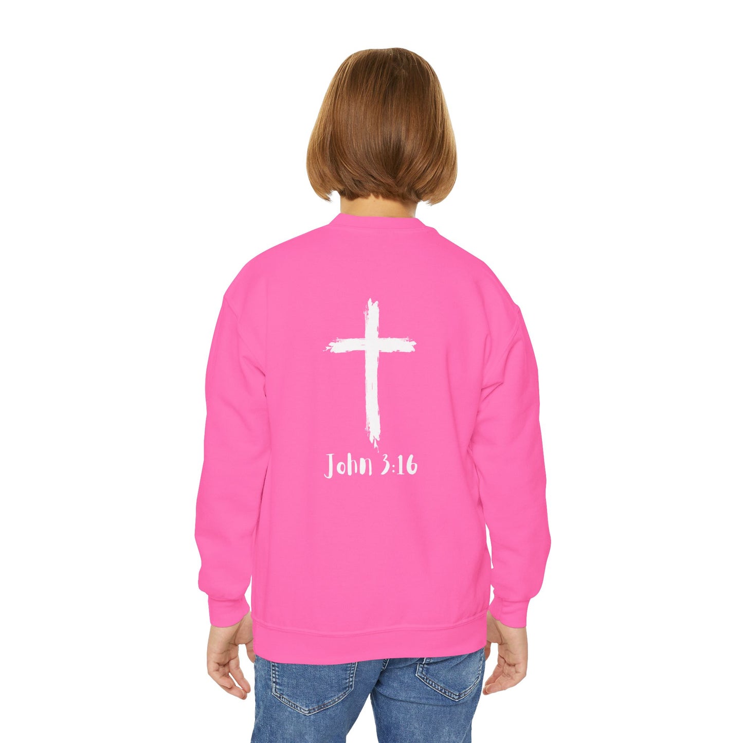 Youth Crewneck Sweatshirt - Thank U Jesus, Faithful Crewneck, Christian Youth Apparel, Inspirational Gift, Bible Verse Sweatshirt