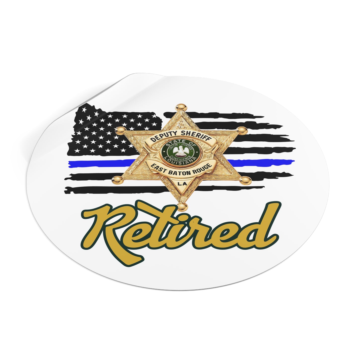 Retired Deputy Sheriff Vinyl Stickers, Police Retirement Gift, Law Enforcement Decor, Patriotic Stickers, First Responder Badge