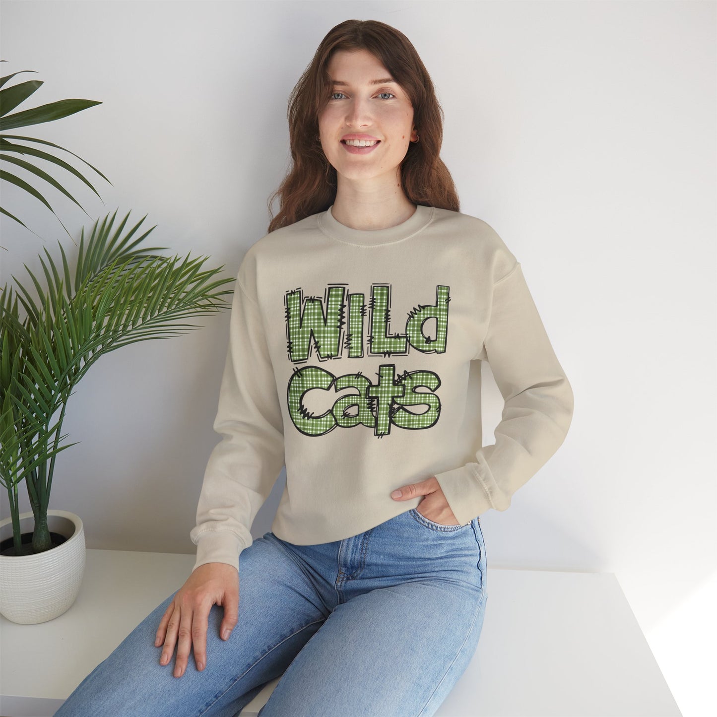 Wild Cats Crewneck Sweatshirt, Cozy Unisex Sweatshirt, Perfect Gift for Birthdays, Casual Wear, Wildcat Theme Apparel, Walker, La WHS, WJH