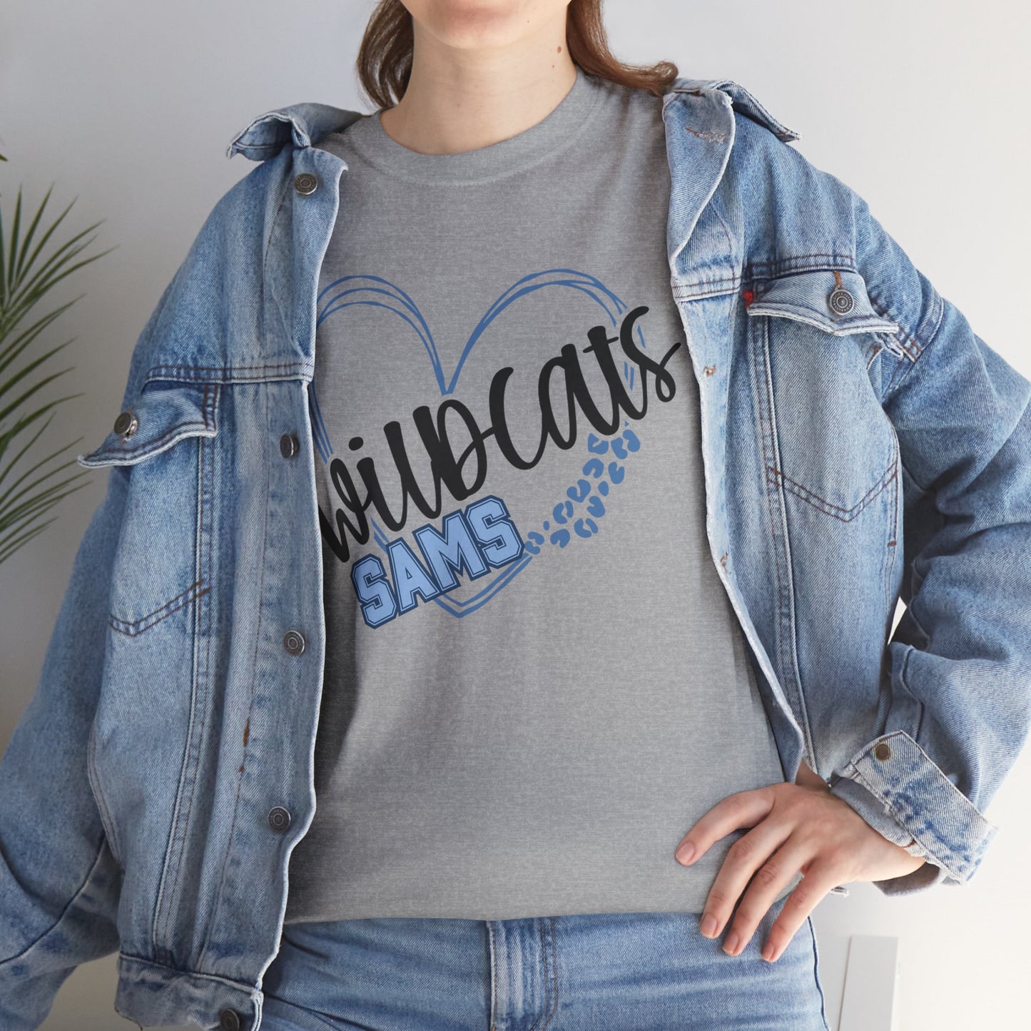 SAMS Wildcats Love Unisex Tee, Cute Cotton Shirt, School Spirit Apparel, Family Gatherings, Casual Wear, Gift for Students, Personalized Designs