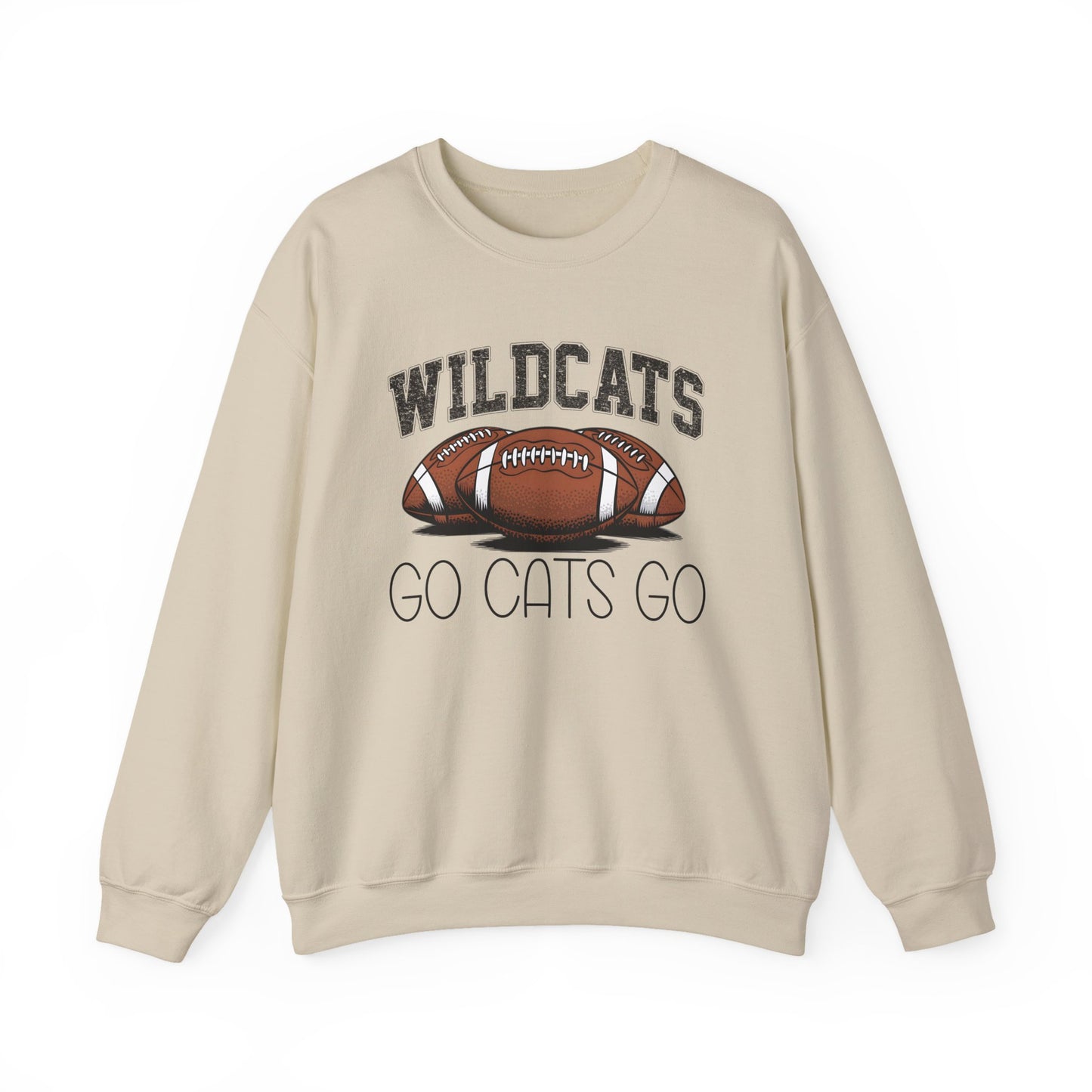 Wildcats Football Go Cats Go Sweatshirt | Unisex Crewneck | Game Day Apparel, Sports Hoodie, Relaxed Fit, Fan Gear, Gift for Football Lovers
