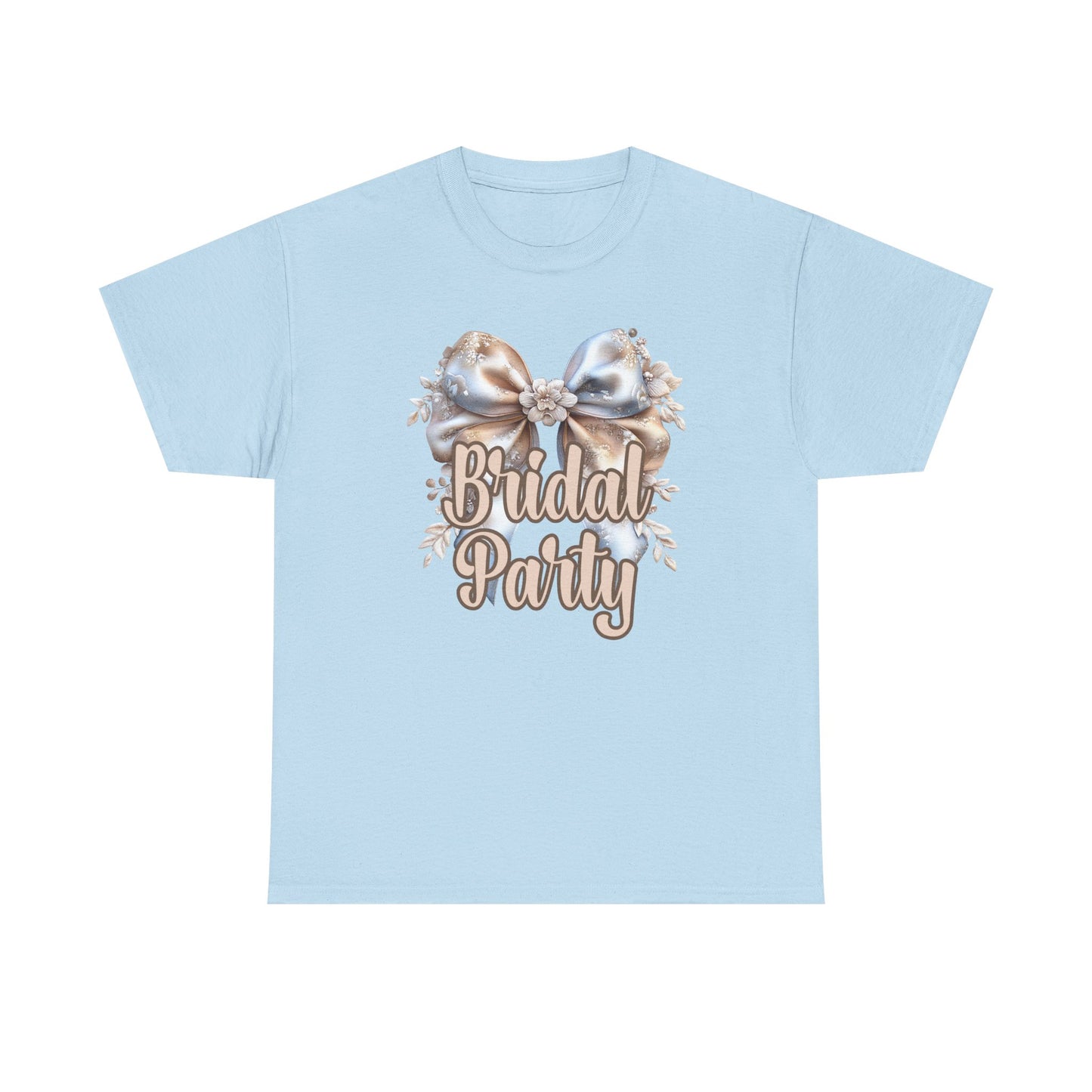 Bridal Party Bow Unisex Heavy Cotton Tee, Wedding Gift, Bridal Shower Tee, Engagement Outfit, Bachelorette Party Apparel