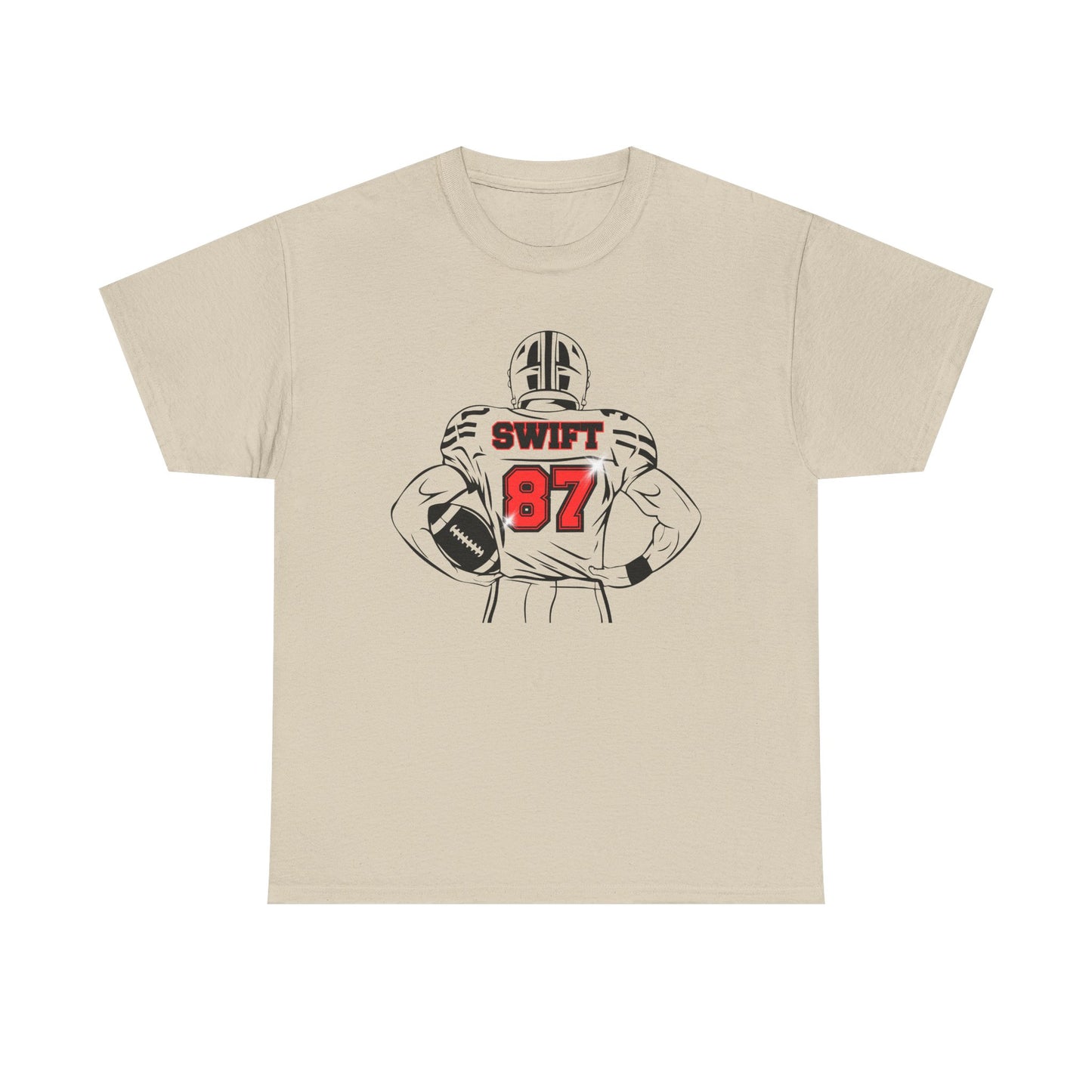 Swift 87 Unisex Heavy Cotton Tee, Football Fan Shirt, KC Chiefs, Kelce, Swiftie, Engaged