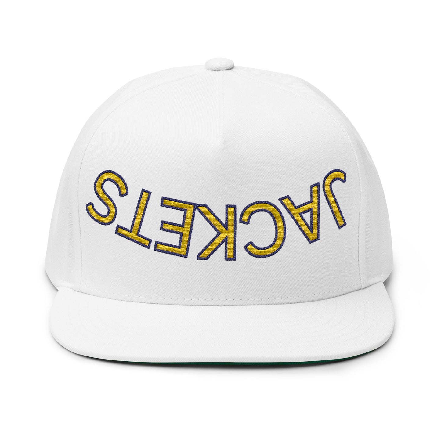 Jackets, Denham Springs, Embroidered Flat Bill Cap - Stylish Snapback Hat for Trendsetters, Summer Festivals, Gift Idea, Casual Wear, Street Fashion