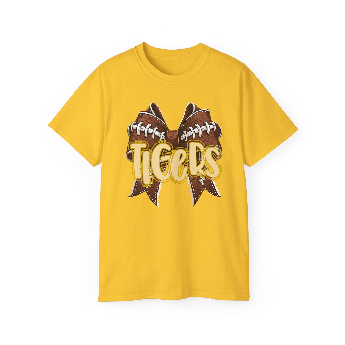 LSU Gold Day, Football bow, Tigers, Tee, Cute Football T-Shirt, Gift for Sports Lovers, Unique Football Apparel, Casual Everyday Wear
