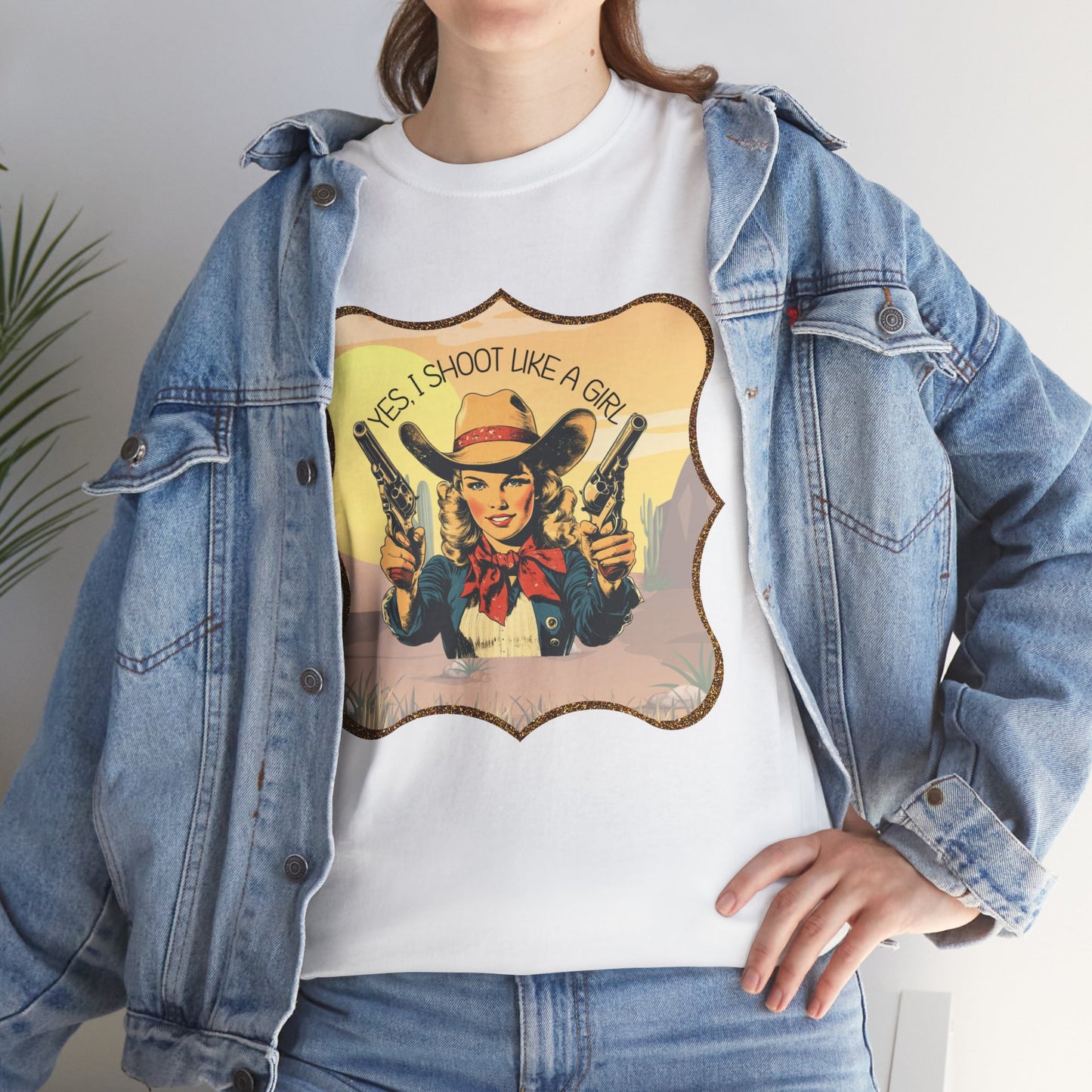 Personalized, Western Style Graphic Tee - "Yes, I Shoot Like A Girl", Cowgirl Shirt, Gift for Her, Feminist Apparel, Casualwear, Rodeo Outfit