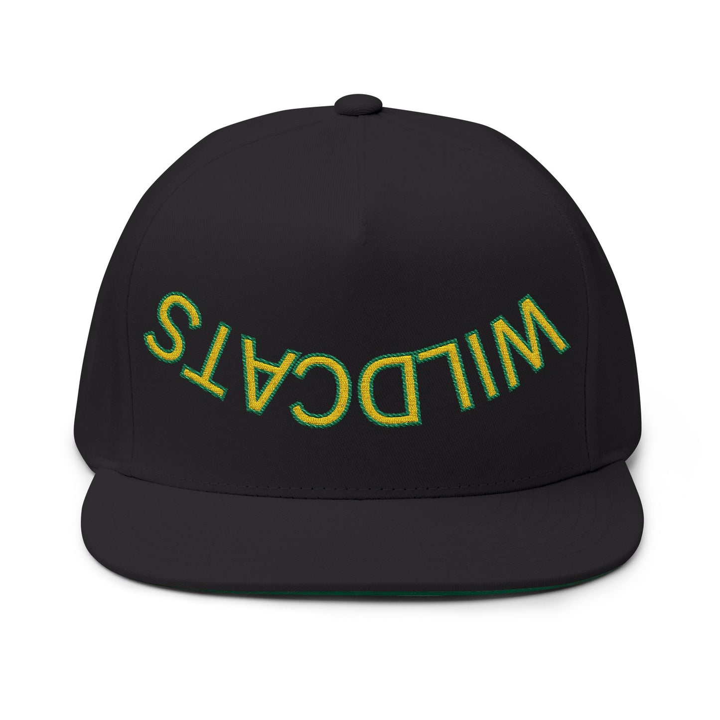 Upside down Wildcats, Embroidered Flat Bill Cap - Wildcats, Urban Streetwear Hat, Cool Summer Accessory, Gift for Him/Her, Trendy Headwear
