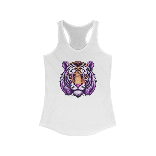 Tiger Graphic Women's Racerback Tank - Trendy, Summer Top, Casual Wear, Workout Shirt, Gift for Animal Lovers