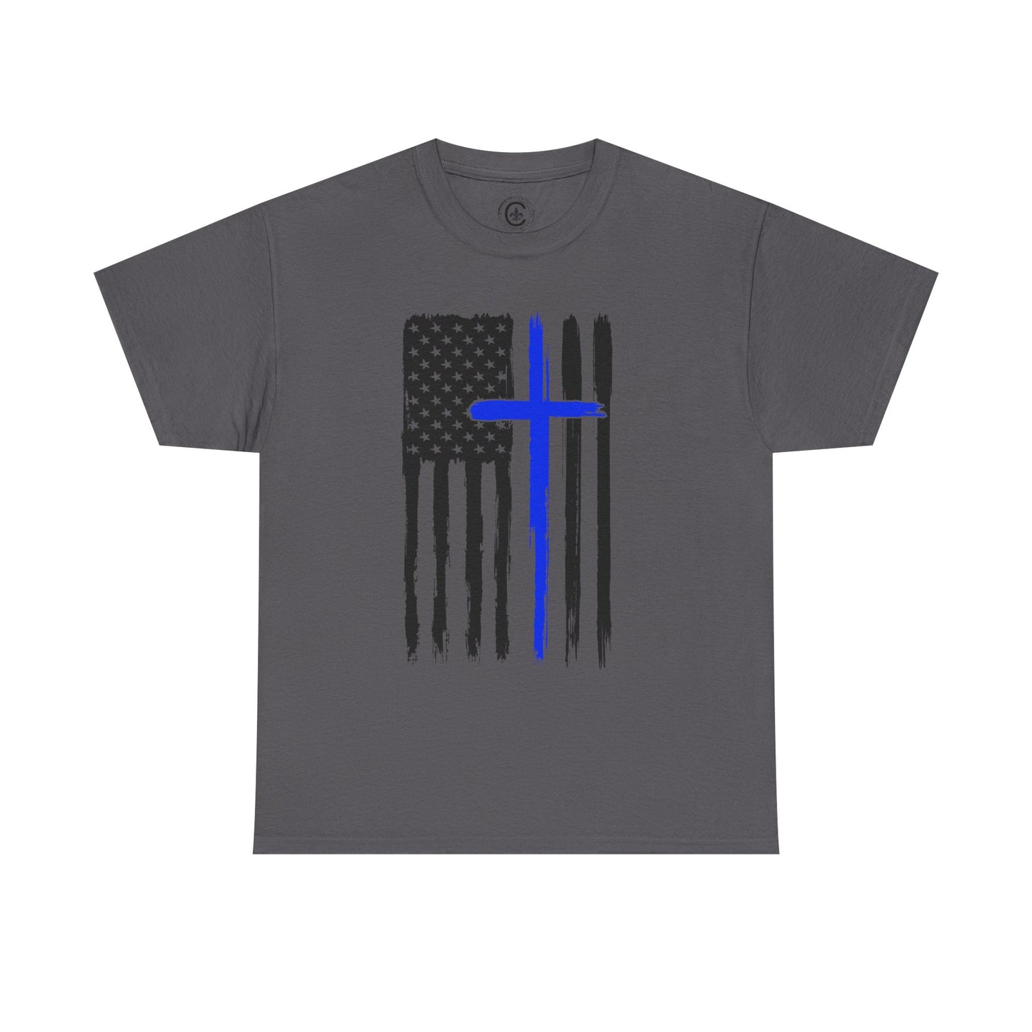 Thin Blue Line, Cross, Flag Graphic Tee, T-Shirt, Unisex Humor Shirt, Gifts for Friends, Casual Wear, law enforcement