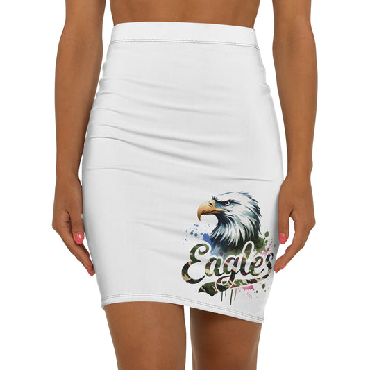 Eagles, Camo Women's Pencil Skirt, Stylish Skirt for Office, Fun Night Out,