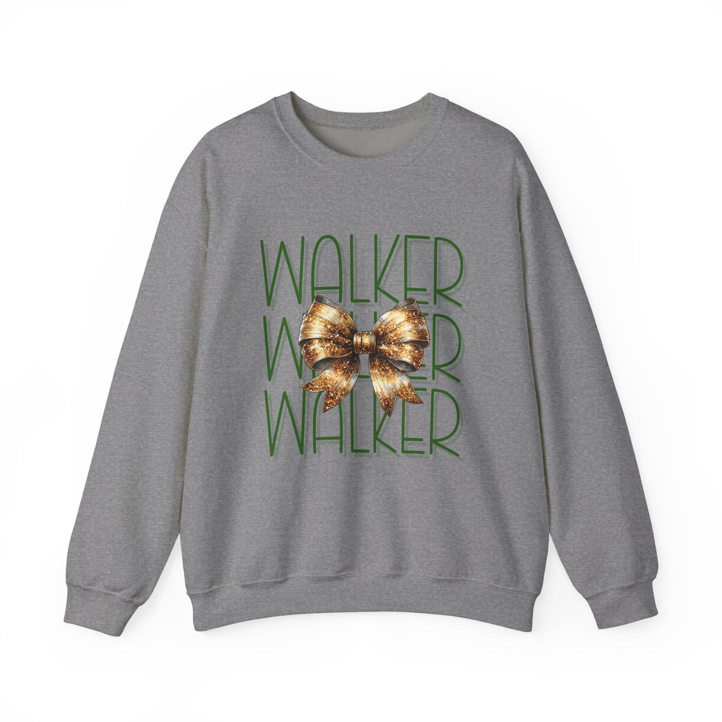 Stylish Crewneck Sweatshirt with Bow Design, Walker, Louisiana, Wildcats, Stacked Walker