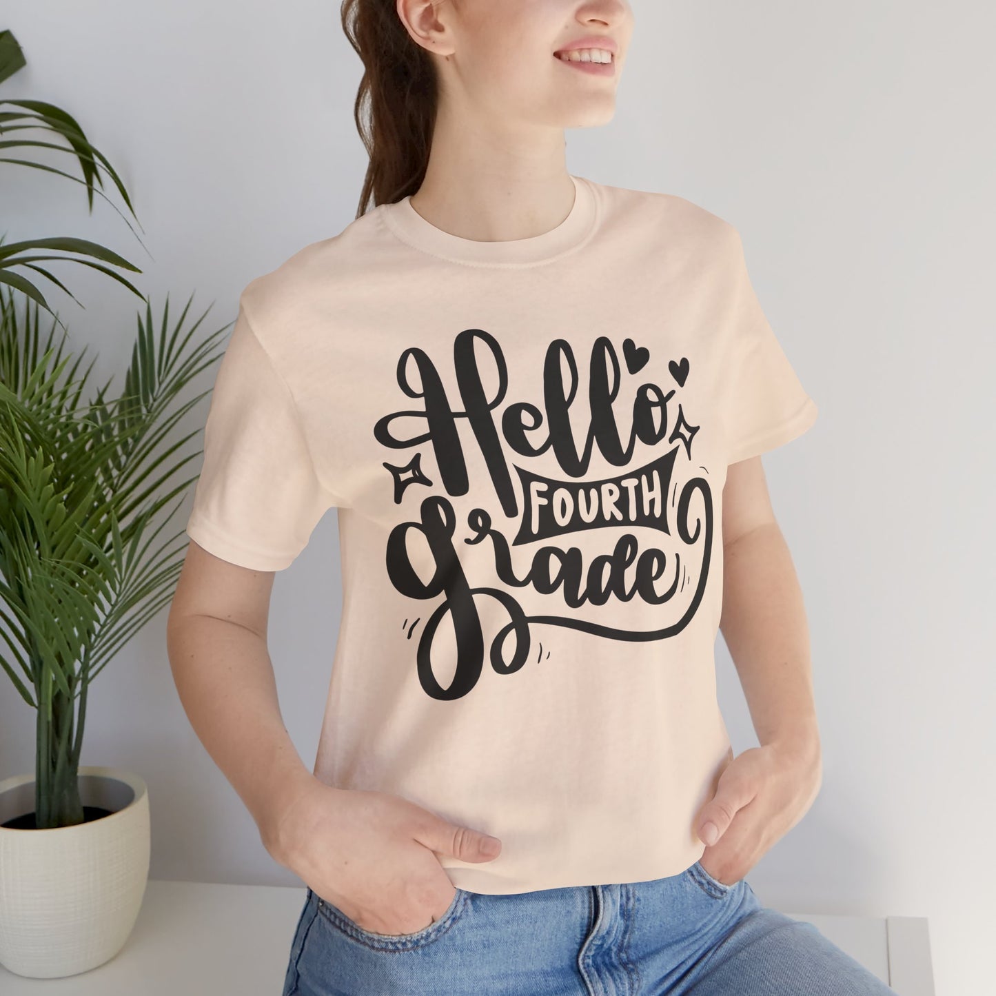 Hello Fourth Grade, Teacher Tshirt, Back to School