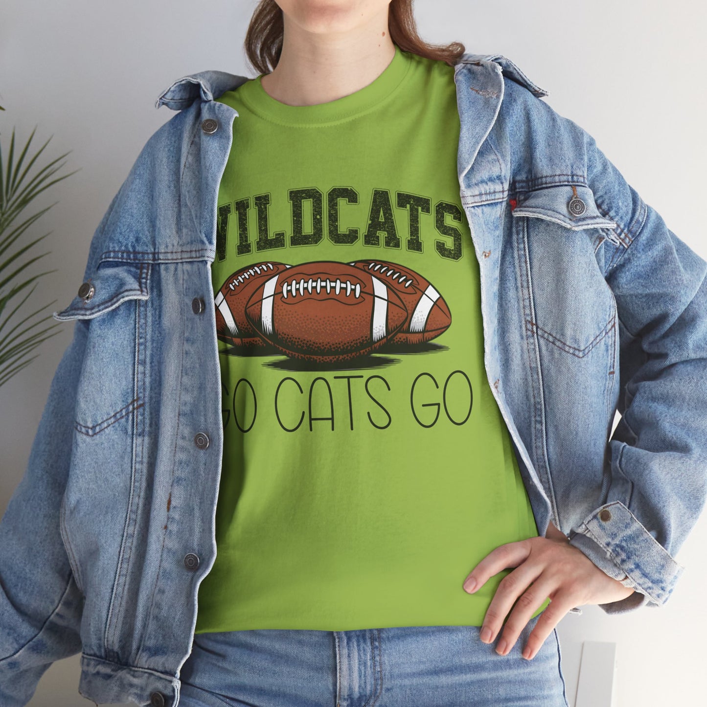 Wildcats Football Spirit Tee - Unisex Heavy Cotton T-Shirt for Fans, Game Day, Tailgating, Sports Events, Gift for Her/Him