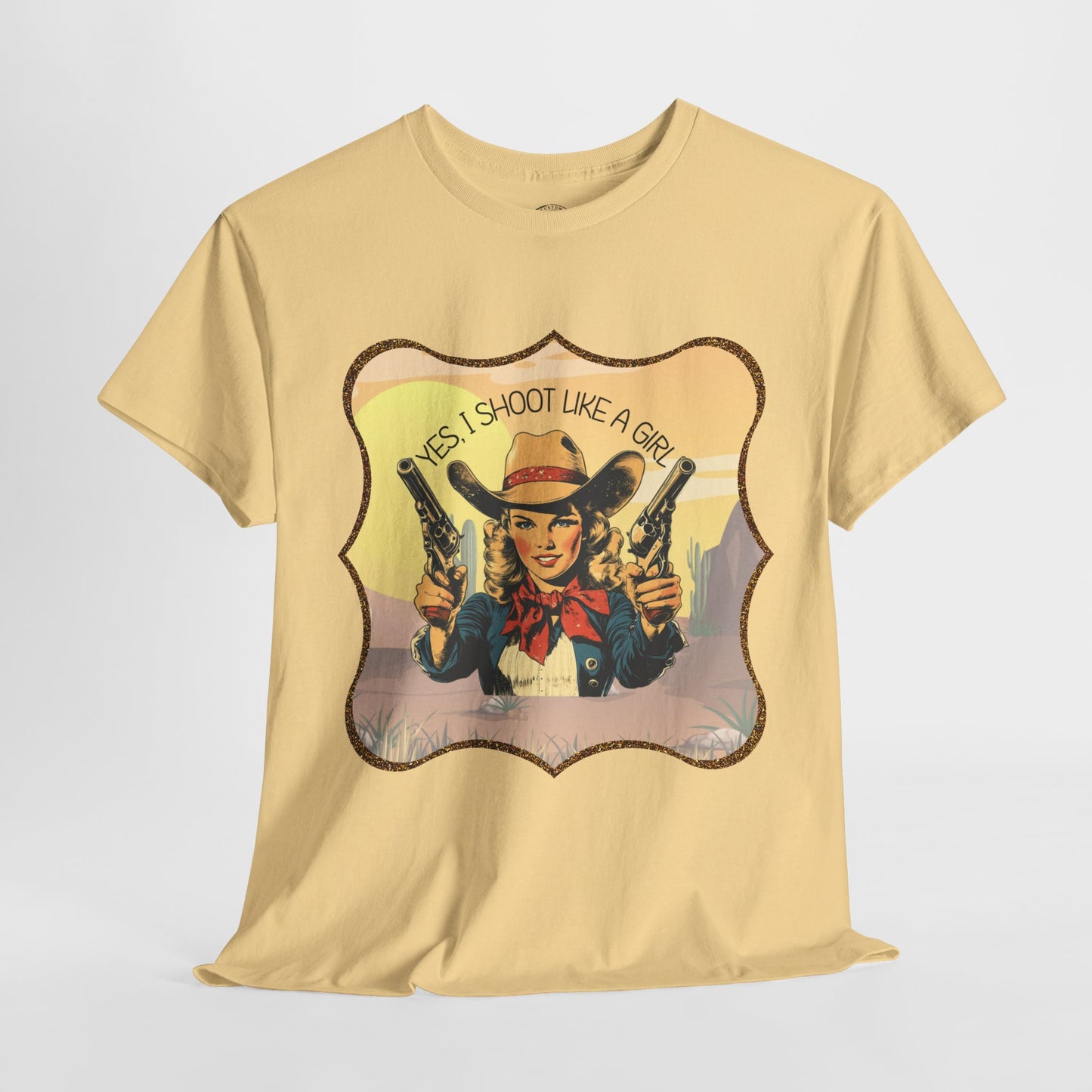 Personalized, Western Style Graphic Tee - "Yes, I Shoot Like A Girl", Cowgirl Shirt, Gift for Her, Feminist Apparel, Casualwear, Rodeo Outfit