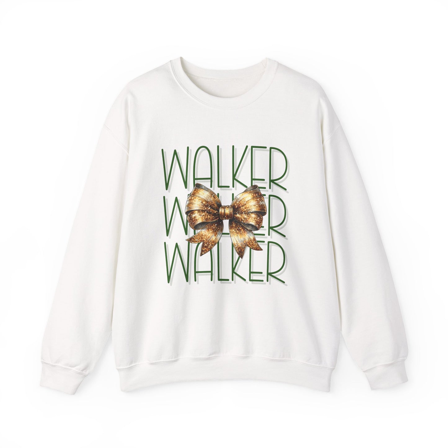 Stylish Crewneck Sweatshirt with Bow Design, Walker, Louisiana, Wildcats, Stacked Walker