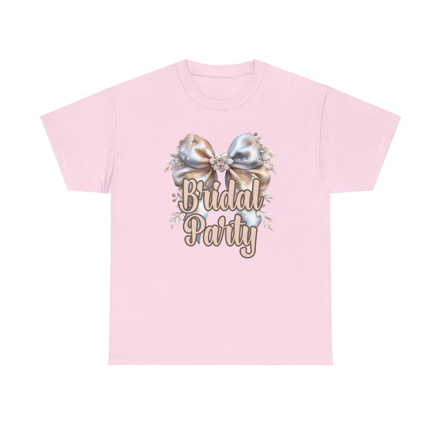 Bridal Party Bow Unisex Heavy Cotton Tee, Wedding Gift, Bridal Shower Tee, Engagement Outfit, Bachelorette Party Apparel