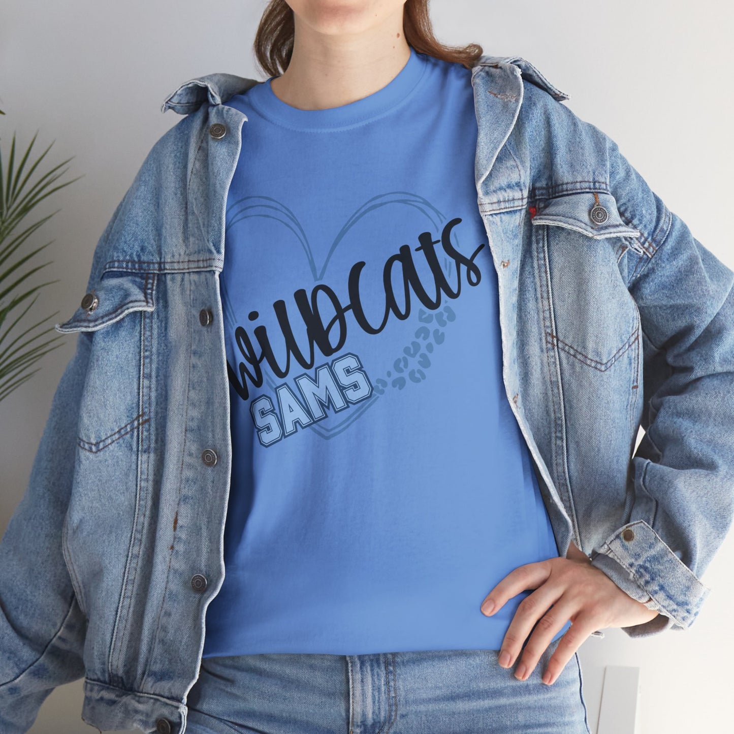 SAMS Wildcats Love Unisex Tee, Cute Cotton Shirt, School Spirit Apparel, Family Gatherings, Casual Wear, Gift for Students, Personalized Designs