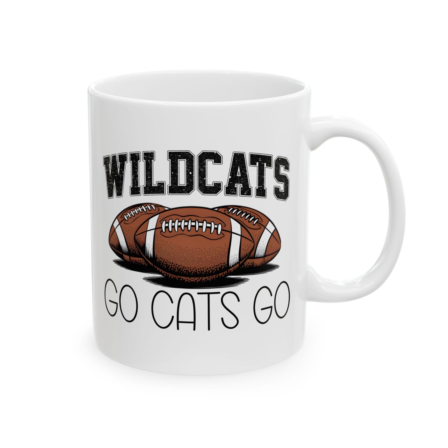 Wildcats Football Ceramic Mug - Sports Fan Gift, Coffee Cup, Game Day Essential, Personalized Mug, Team Spirit