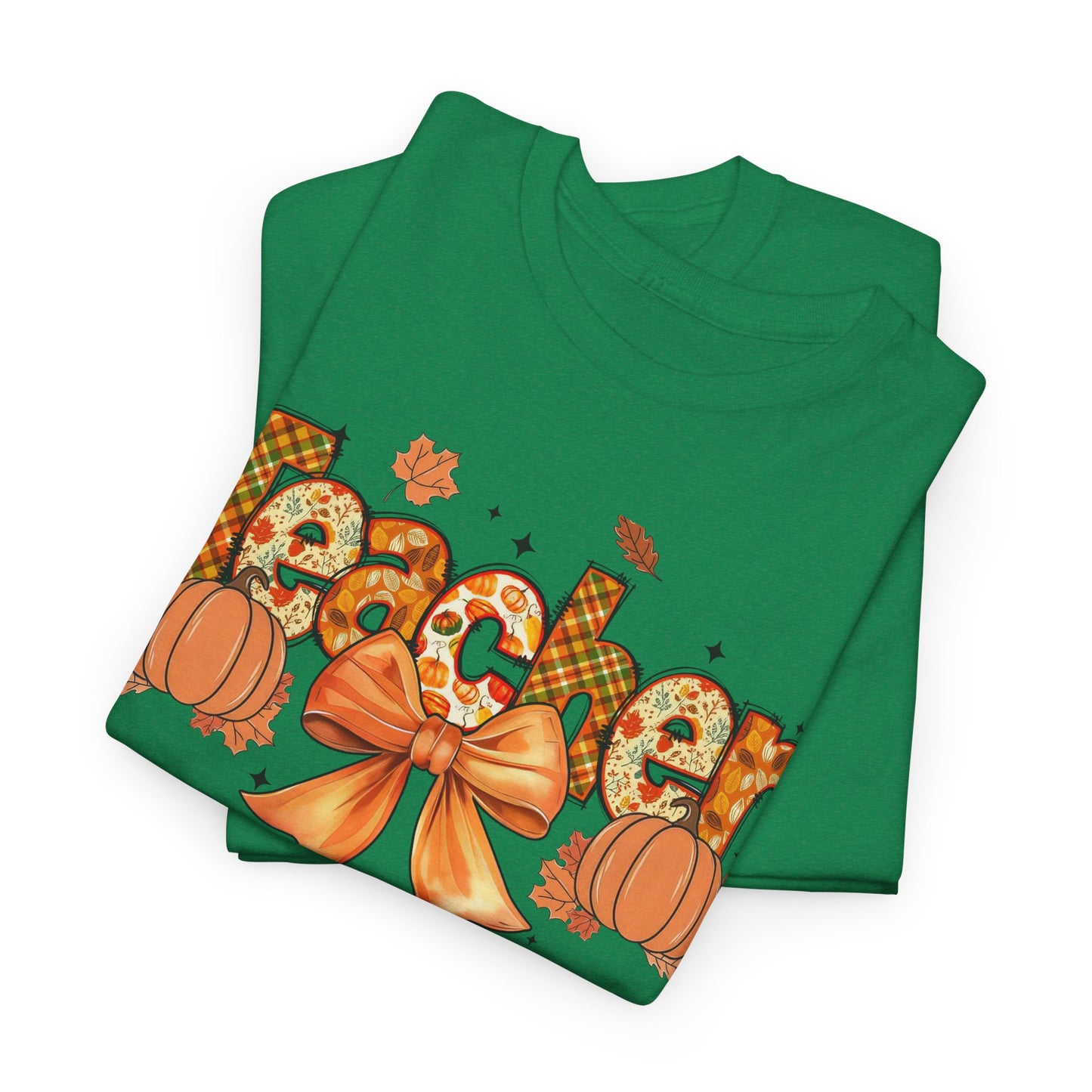 Charming Teacher Tee: Fall Vibes, Unisex Cotton Shirt, Perfect Gift for Educators, Halloween, Thanksgiving, Back to School