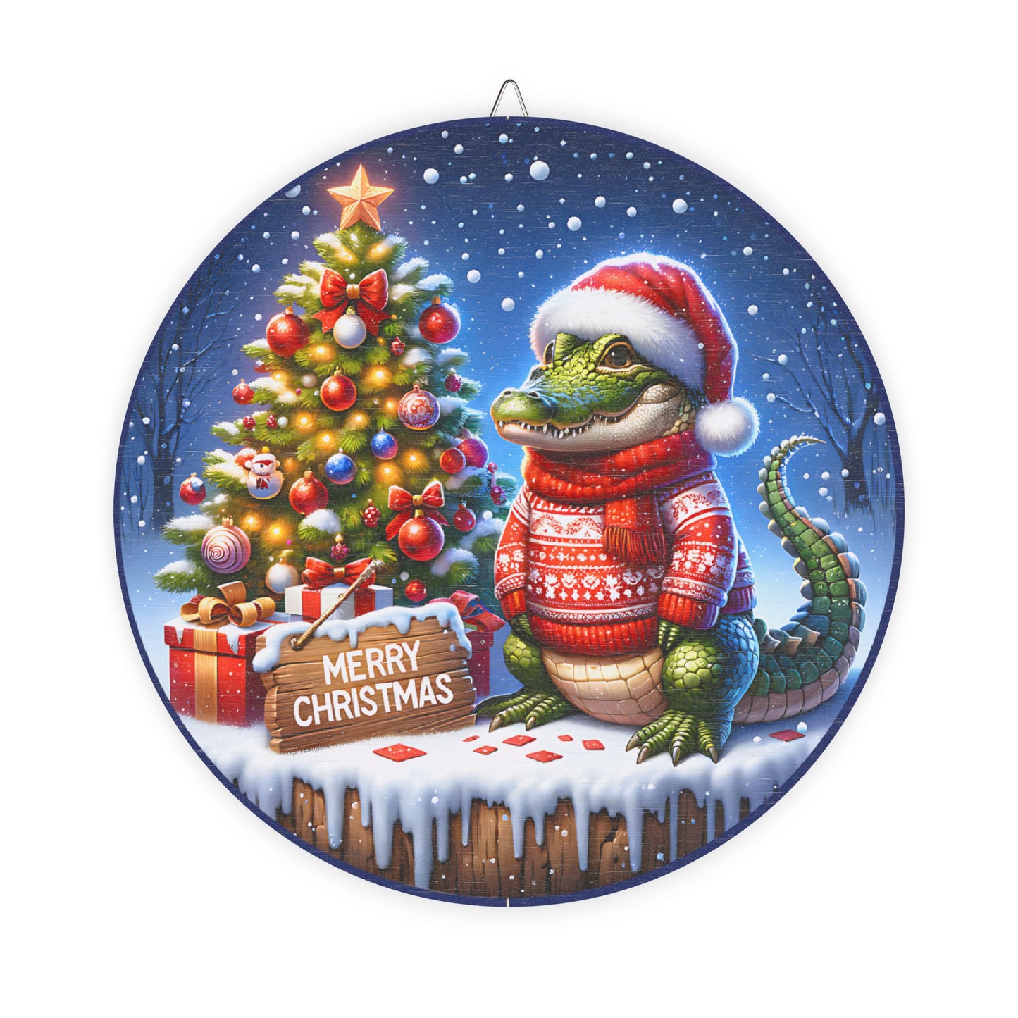 Merry Christmas Welcome wooden door sign, mantle, entry table, decor, aligator, christmas tree