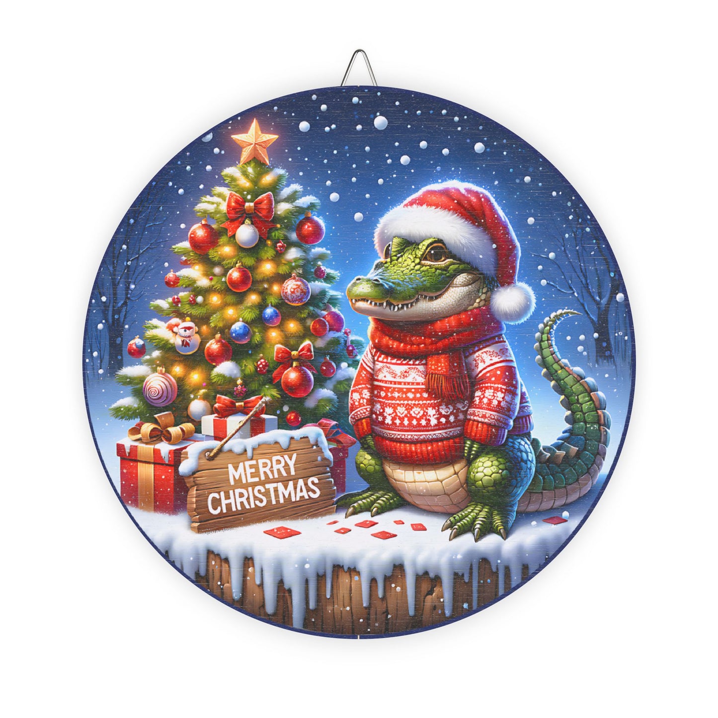 Merry Christmas Welcome wooden door sign, mantle, entry table, decor, aligator, christmas tree