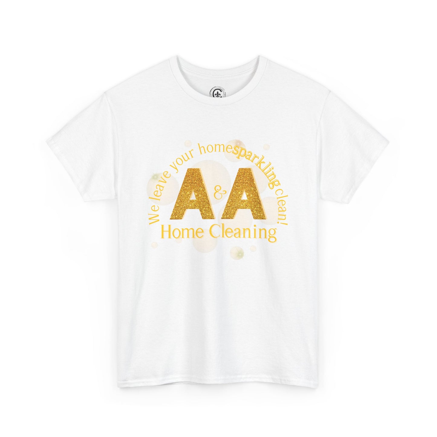 A&A Cleaning Services, Logo, Gold on Purple Crew Neck unisex tshirt, Gildan