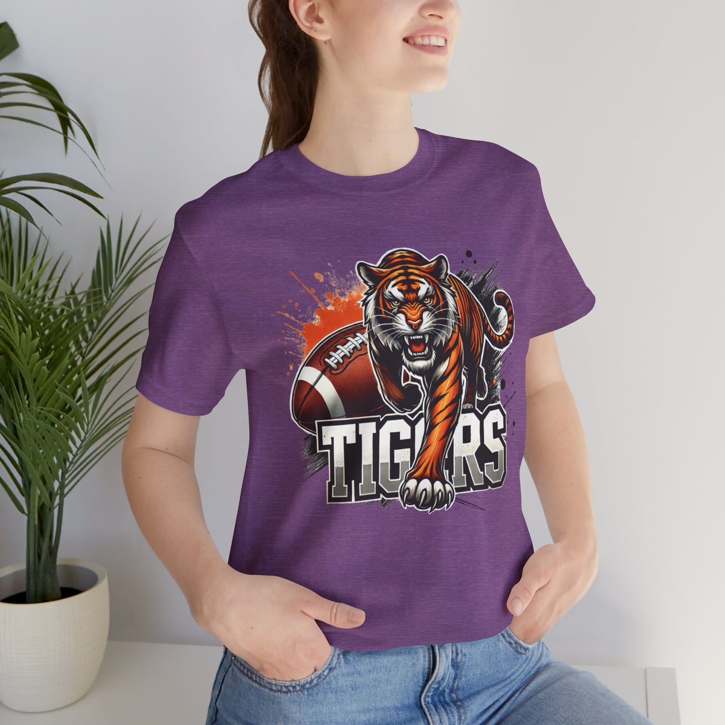 Tigers Football Tee - Unisex Short Sleeve Shirt, Sports Fan