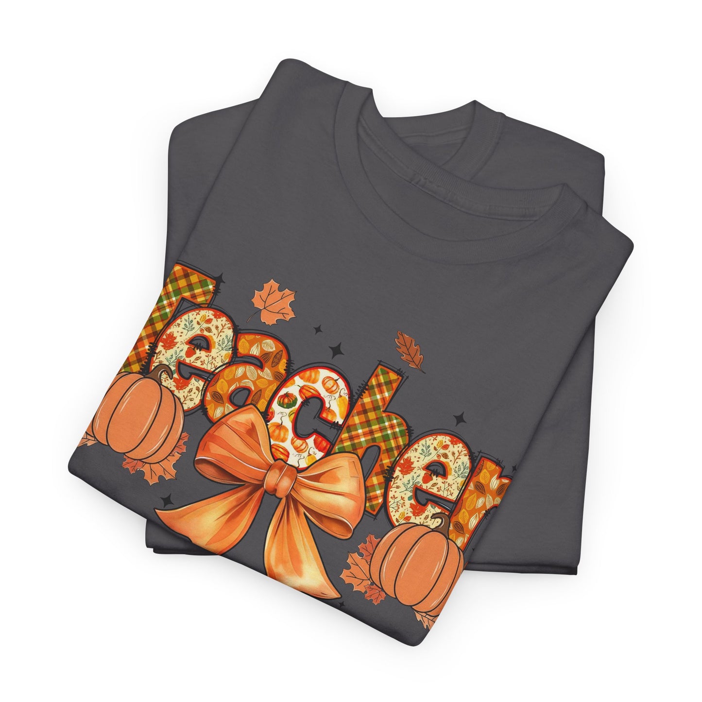 Charming Teacher Tee: Fall Vibes, Unisex Cotton Shirt, Perfect Gift for Educators, Halloween, Thanksgiving, Back to School
