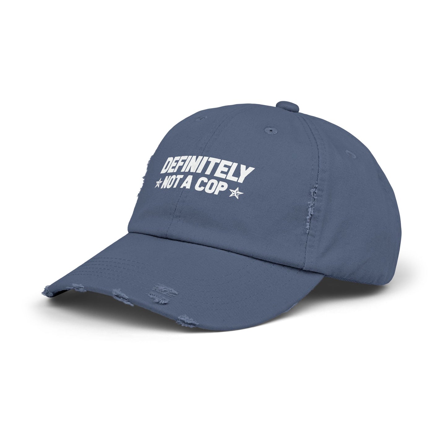 Definitely NOT a cop, Unisex Distressed Cap, Funny Hat, Casual Gift, Everyday Wear, Cool Accessory, Adjustable Cap