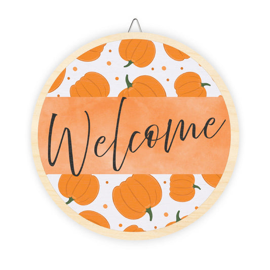 Welcome, Fall, Pumpkins, Thanksgiving Door, Decor, Sign, Wreath, Wooden Door Hanger