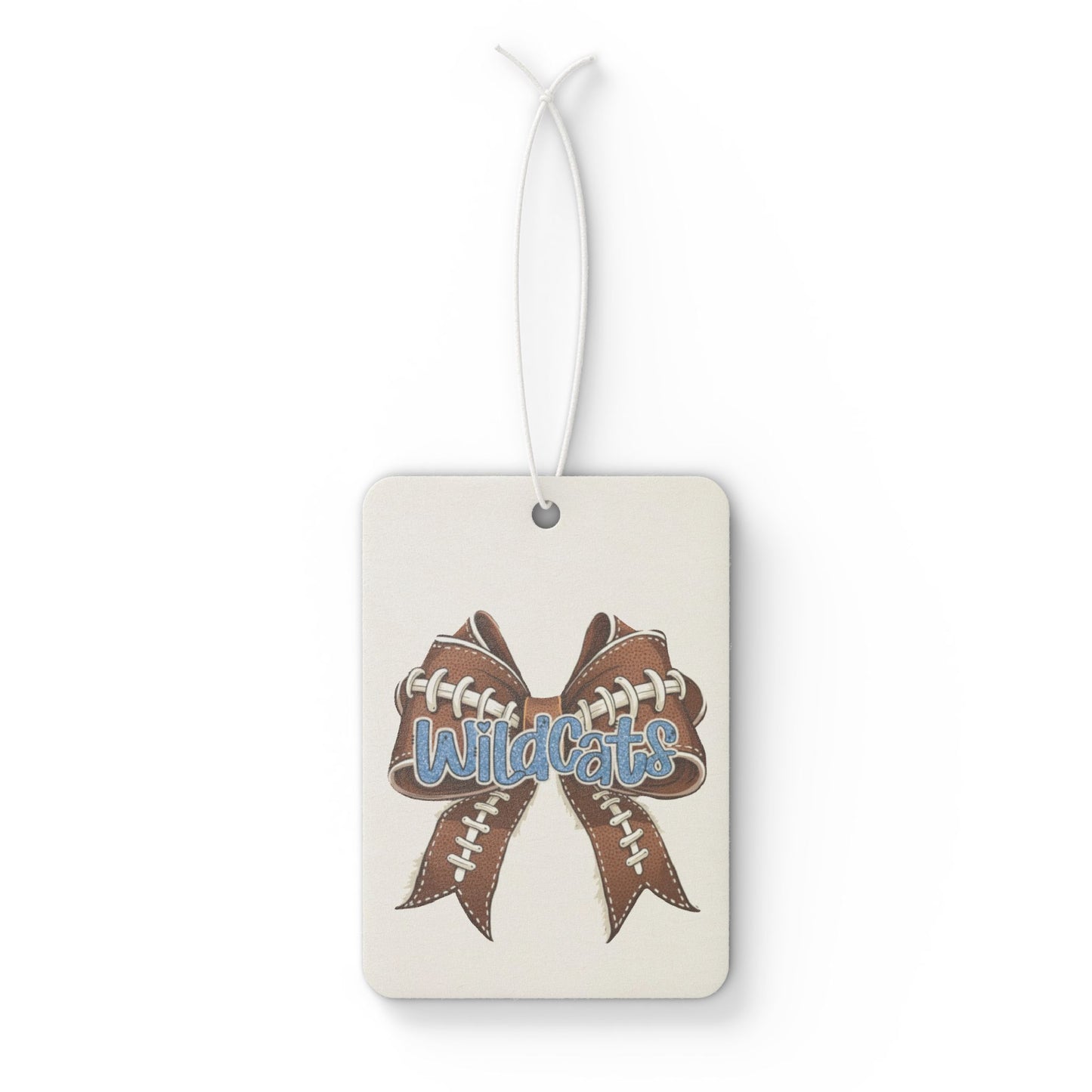 Blue Glitter Wildcats, Football Bow Car Air Freshener with Custom Design, Cute Home Fragrance Tag, Unique Gift for Car Lovers,