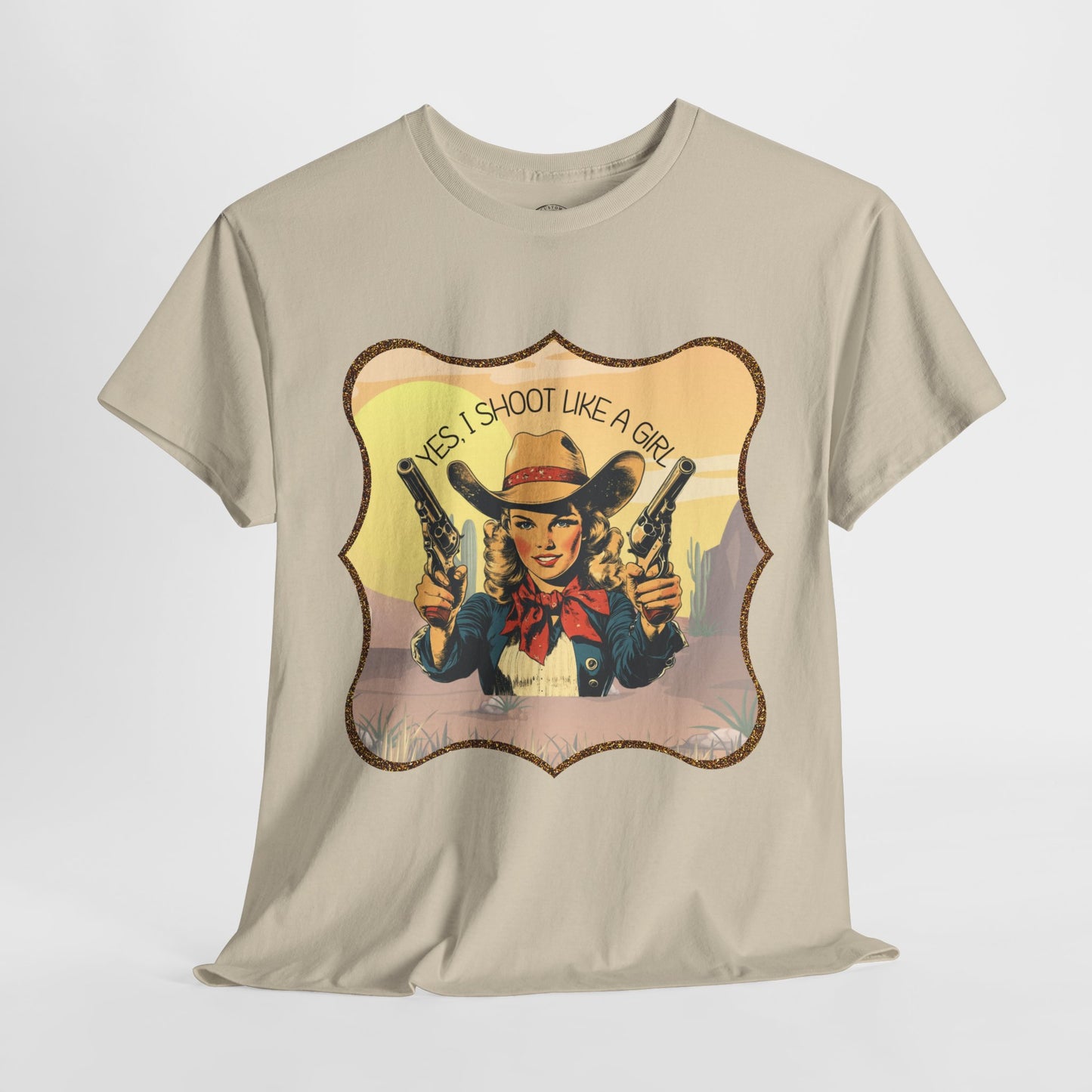 Personalized, Western Style Graphic Tee - "Yes, I Shoot Like A Girl", Cowgirl Shirt, Gift for Her, Feminist Apparel, Casualwear, Rodeo Outfit