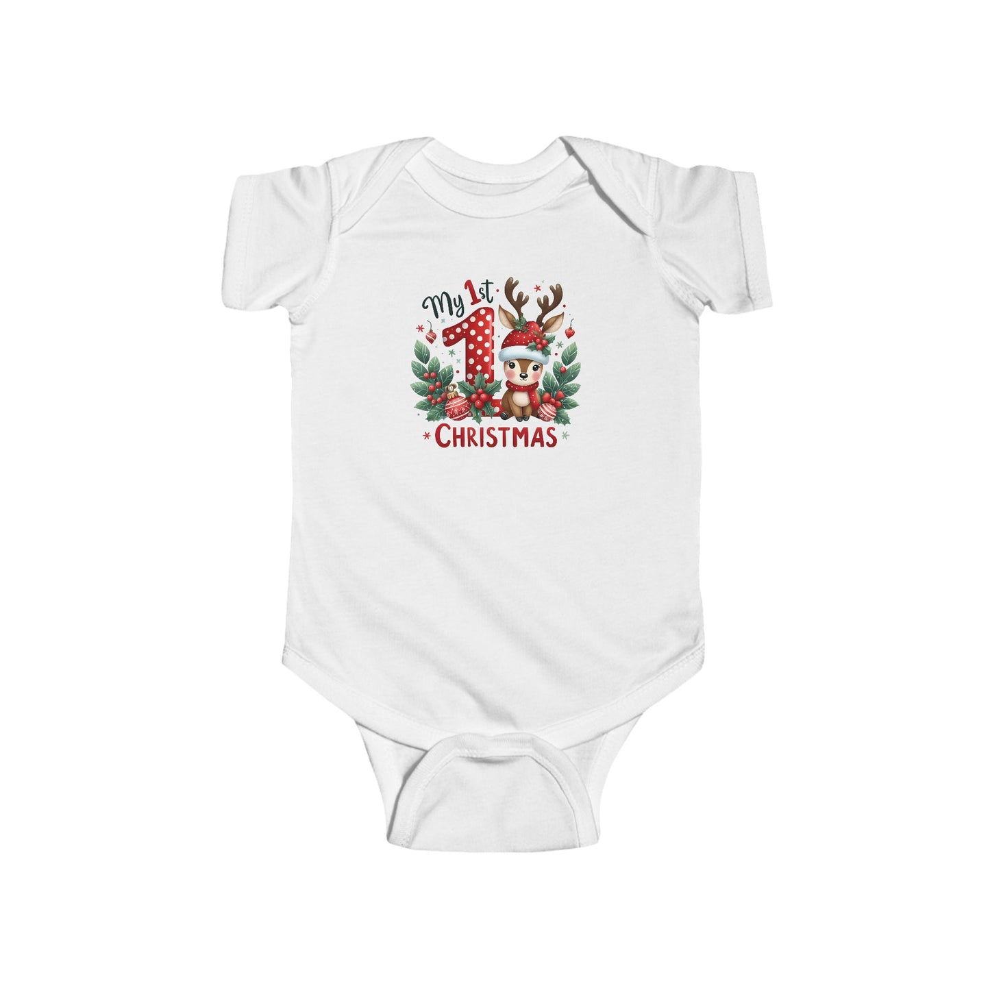 My 1st Christmas Infant Bodysuit, Baby Christmas Outfit, First