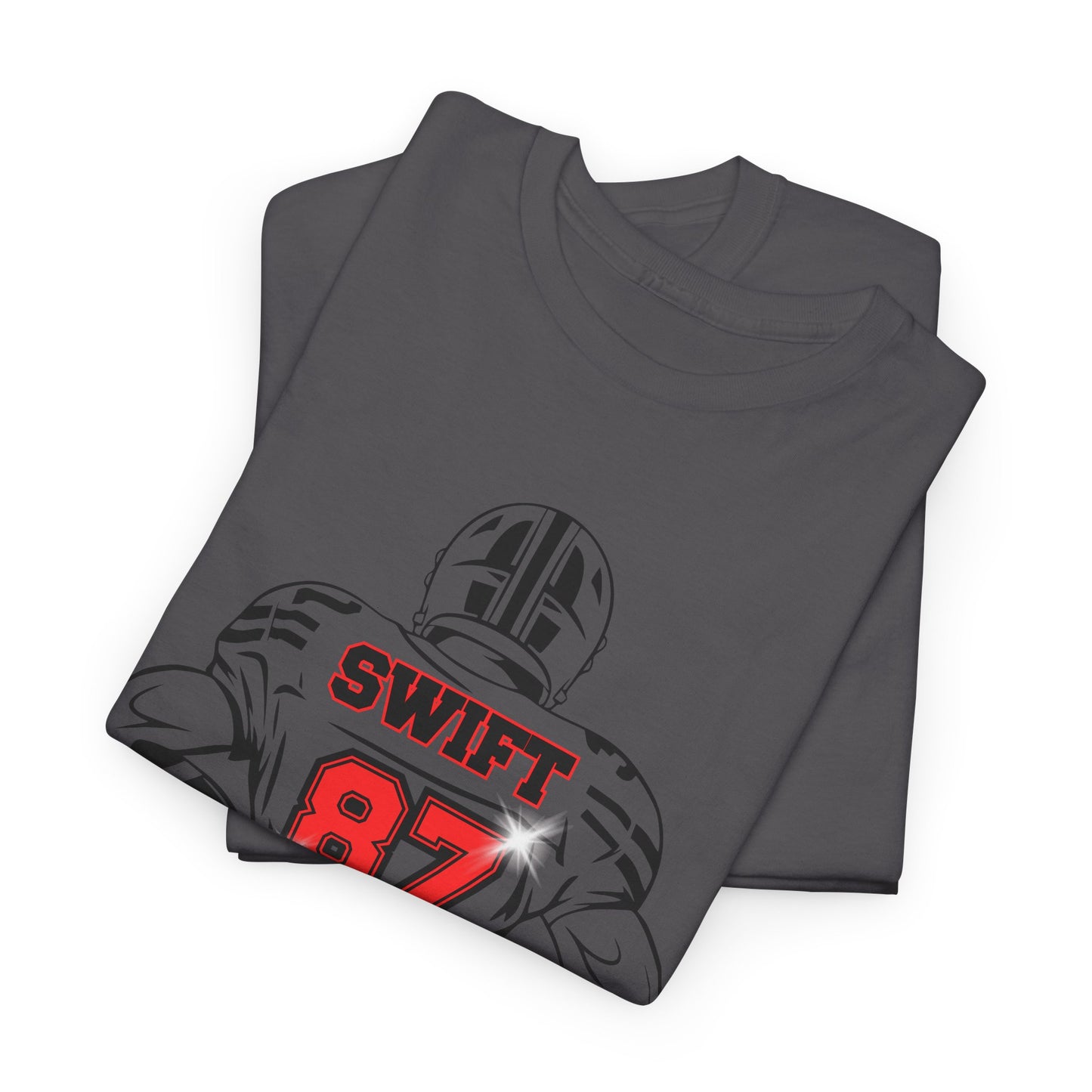 Swift 87 Unisex Heavy Cotton Tee, Football Fan Shirt, KC Chiefs, Kelce, Swiftie, Engaged
