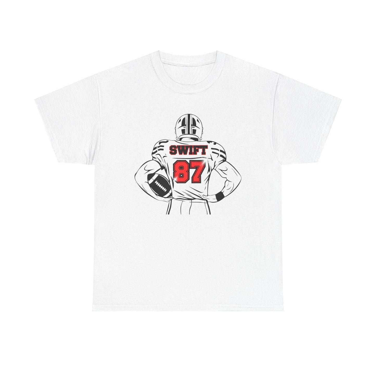 Swift 87 Unisex Heavy Cotton Tee, Football Fan Shirt, KC Chiefs, Kelce, Swiftie, Engaged