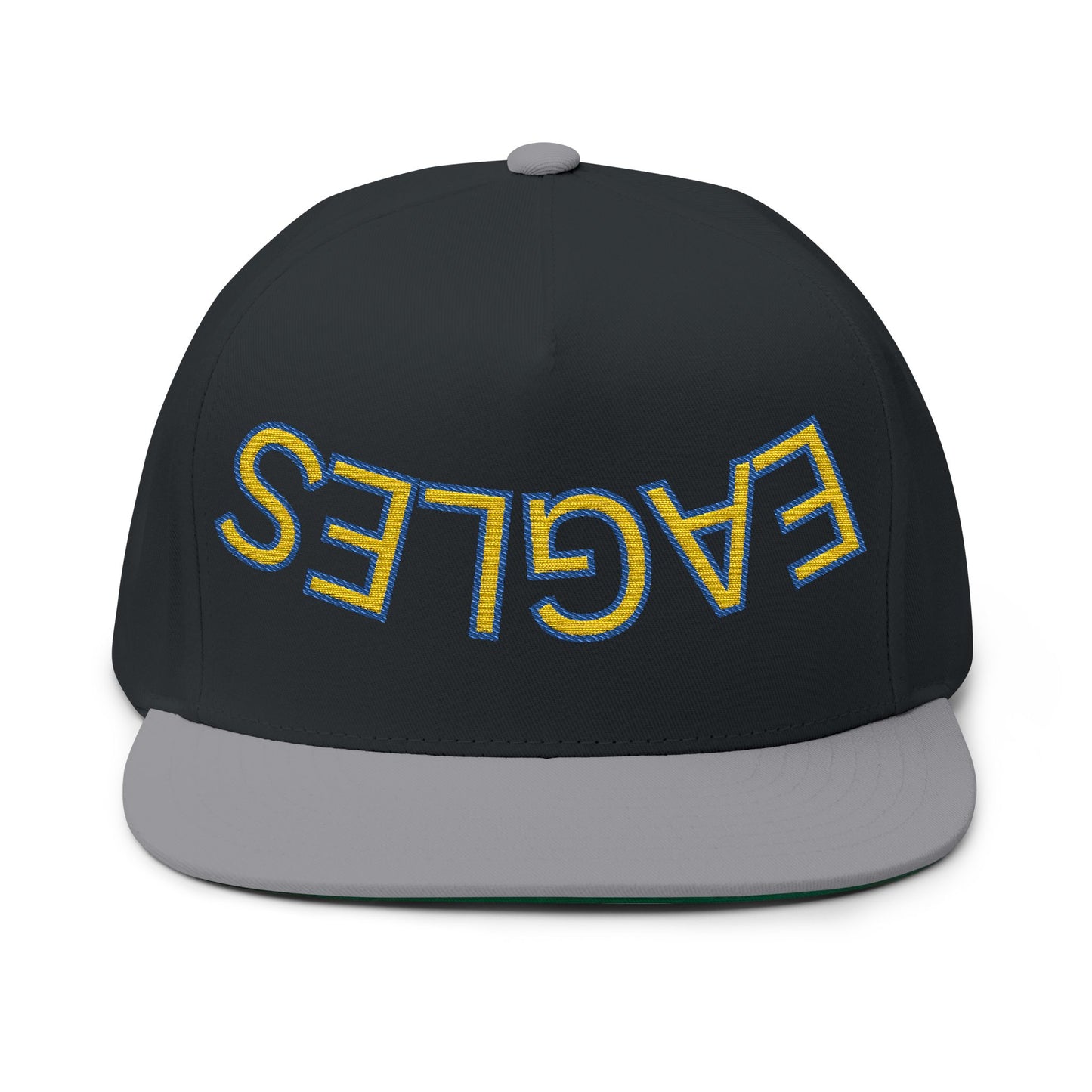 Upside down Eagles, Embroidered Flat Bill Cap, Trendy Baseball Hat, Casual Streetwear Cap, Gift for Sports Fans, Unique Headwear