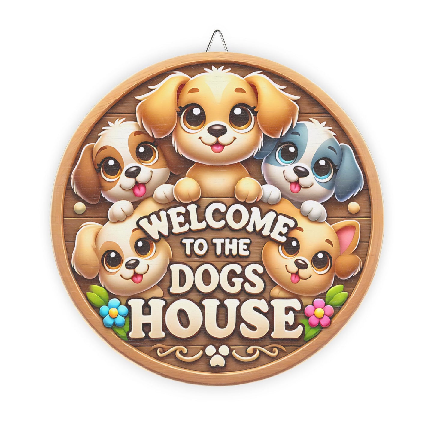 Welcome to the Dog's House Wood Sign, Dog Lover Gift, Pet Home Decor, Cute Animal Wall Art, Personalized Dog Sign